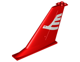 Tail 14 x 2 x 8 with White Airline Bird Pattern : {ярко червен}