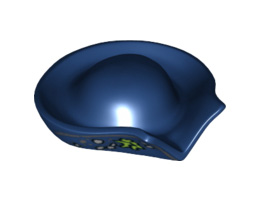 Minifigure, Headgear Hat, Pirate Circular with Fold in Brim and Marine Growth Pattern : {земно син}