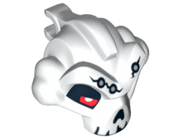 Minifigure, Head Modified Skull, Upper Jaw with Forehead Nails Pattern : {бял}