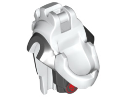 Minifigure, Head Modified Skull with Lower Jaw with Ninjago Dark Red Cracks Pattern : {бял}