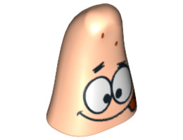 Minifigure, Head Modified Patrick with Tongue Out Pattern : {светло нуга}