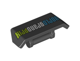 Vehicle, Spoiler 2 x 4 with Bar Handle with 'WORLD GRAND PRIX' Upside Down Pattern : {черен}