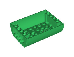 Slope, Curved 6 x 8 x 2 Inverted Double : {тъмно зелен}