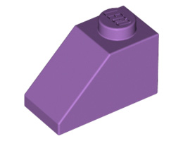 Покривна плочка 1X2/45°: {умерено лавандулов}