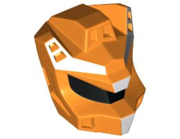 Minifigure, Head Modified Galaxy Squad Robot with Black Visor and White Forehead Pattern: {ярко оранжев}