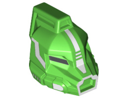 Minifigure, Head Modified Galaxy Squad Robot with Crest and White Pattern: {ярко зелен}