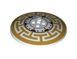 Dish 8 x 8 Inverted (Radar) with Red, Black and Pearl Gold Geometric Pattern: {бял}