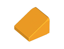 Покривна плочка 1X1X2/3, гладка: {огнено жълто-оранжев}