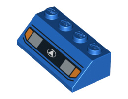 Slope 45 2 x 4 with Headlights 1 Pattern : {ярко син}