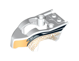 Flywheel Fairing Bird Raptor Shape with Eagle and Gold Ornament Pattern: {бял}