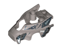 Flywheel Fairing Wolf Shape with Fangs and Black, Silver and White Pattern: {сребърно метален}