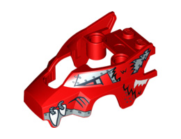 Flywheel Fairing Wolf Shape with Fangs and Silver and White Pattern (70113): {ярко червен}