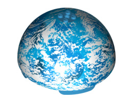 Cylinder Hemisphere 11 x 11, Studs on Top with Kamino Black / Blue / White Planet Pattern (75006): {тъмно небесносин}