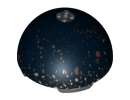 Cylinder Hemisphere 11 x 11, Studs on Top with Asteroid Field Pattern (75008): {черен}