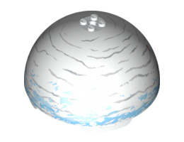 Cylinder Hemisphere 11 x 11, Studs on Top with Hoth White / Medium Blue / Light Bluish Gray Planet Pattern (75009): {бял}