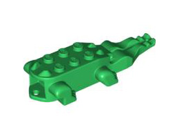 Alligator / Crocodile Body with 4 Lower Teeth: {тъмно зелен}