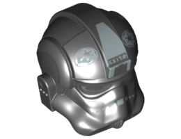 Minifigure, Headgear Helmet SW Stormtrooper Type 2, TIE Bomber Pilot Pattern: {черен}