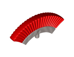 Minifigure, Crest with Red Plumes Pattern: {сребърно метален}