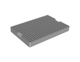 Brick, Modified 16 x 24 x 2 with 1 x 4 Indentations on Ends (Container Top): {умерено каменно сив}