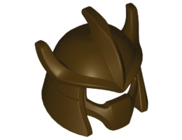 Minifigure, Headgear Helmet Trident Shaped with Face Mask: {тъмно кафяв}