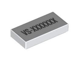 Плоска плочка 1X2 лазерно гравирана: {бял}