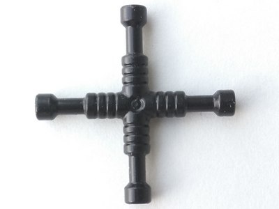 Minifigure, Utensil Tool 4-Way Lug Wrench: {черен}
