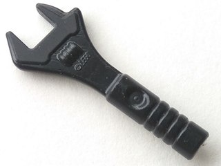 Minifigure, Utensil Tool Adjustable Wrench: {черен}