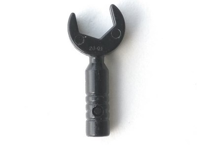 Minifigure, Utensil Tool Open End Wrench - 3-Rib Handle: {черен}