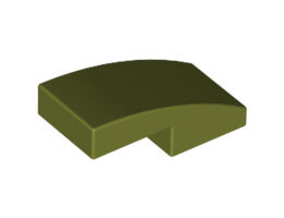 Плочка с дъга 1X2X2/3: {маслинено зелен}