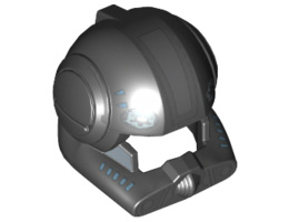 Minifigure, Headgear Helmet SW Clone Pilot with Open Visor and Sand Blue and Medium Blue Markings Pattern : {черен}