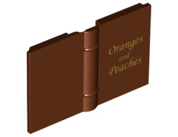 Minifigure, Utensil Book 2 x 3 with Gold 'Oranges and Peaches' Pattern: {червеникаво-кафяв}