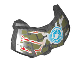 Large Figure Chest Armor Small with Chi and Olive Green (Crocodile) Pattern: {титаниево метален}