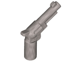 Minifigure, Weapon Gun, Pistol Revolver - Small Barrel: {сребърно метален}