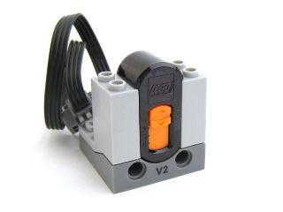 Electric, Power Functions Receiver Unit with Dark Bluish Gray Bottom and Black V2 Print (Version 2) : {умерено каменно сив}