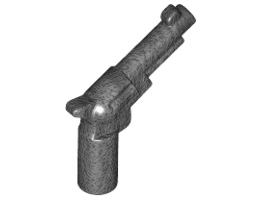Minifigure, Weapon Gun, Pistol Revolver - Small Barrel: {титаниево метален}