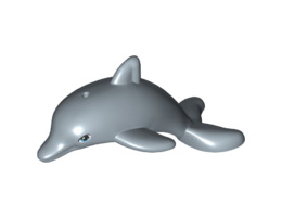 Dolphin, Friends / Elves, Jumping with Bottom Axle Holder with Medium Azure Eyes Pattern: {пясъчно син}