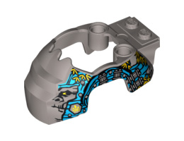Flywheel Fairing Gorilla Shape with Dark Azure and Silver Markings and Leaves Pattern (70109): {сребърно метален}