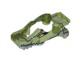 Flywheel Fairing Crocodile Shape with Silver Crocodile Pattern (70112): {прозрачно ярко зелен}