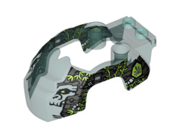 Flywheel Fairing Gorilla Shape with Silver Markings and Leaves Pattern (70110): {прозрачно светло син}