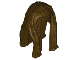 Minifigure, Hair Long with Braided Front: {тъмно кафяв}