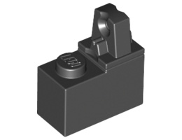 Hinge Brick 1 x 2 Locking with 1 Finger Top : {черен}