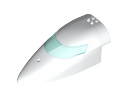 Aircraft Fuselage Forward Top Curved 8 x 16 x 5 with Trans-Light Blue Glass: {бял}