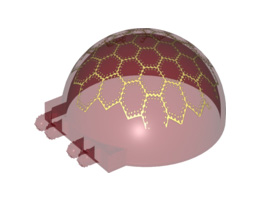 Windscreen 6 x 6 x 3 Canopy Half Sphere with Dual 2 Fingers and White Compound Eye Pattern: {прозрачно червен}