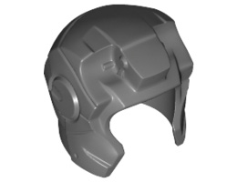 Minifigure, Headgear Helmet Space with Open Face and Top Hinge (Iron Man): {тъмно каменно сив}
