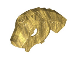Horse Battle Helmet, Stud on Top and 4 Neck Plates (Unicorn): {топло златист}