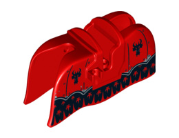 Horse Barding, Smooth Edge with Black Dragon Heads and Silver Trim Pattern: {ярко червен}