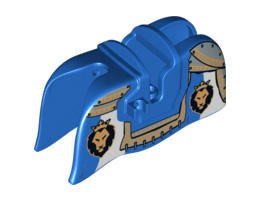 Horse Barding, Smooth Edge with Lion Heads and Gold Armor Plates Pattern: {ярко син}