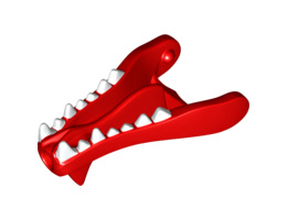 Dragon Head (Castle) Lower Jaw with Round Hole on Front and White Teeth Pattern: {ярко червен}