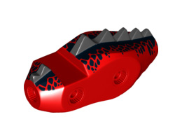 Dragon Torso (Castle) with Black Dorsal Scales Pattern (70403): {ярко червен}