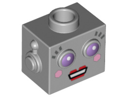 Minifigure, Head Modified Robot Female Pattern: {умерено каменно сив}
